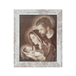 Obraz Święta Rodzina biała przecierana rama 30 cm B